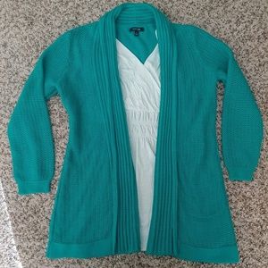 Green cardigan with attached tank
